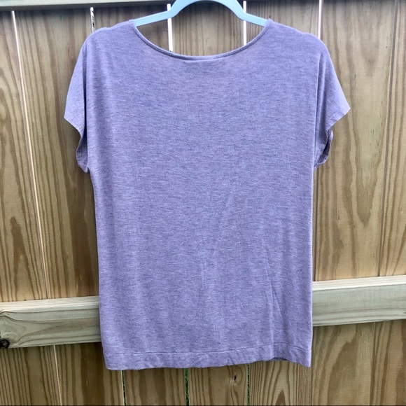 Antibes Blanc Shirt Front Twist Sz. S Plum Beige Athlesuire - Picture 5 of 9